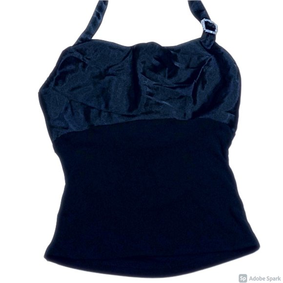 Cache black embellished halter top Medium - Picture 1 of 4